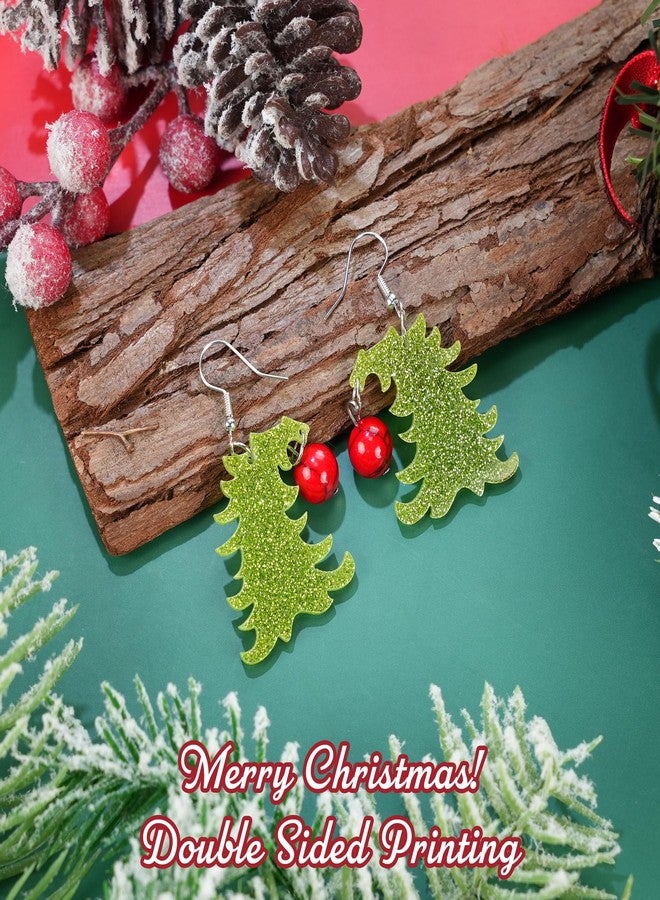 PEALICIOUS أقراط شجرة عيد الميلاد من Pealicious للنساء، أقراط عيد الميلاد متناسقة مع إكسسوارات عيد الميلاد مصنوعة من الأكريليك كهدايا صغيرة، مجوهرات متدلية للعطلات لمحبي الأفلام كهدايا عيد الميلاد - Image 5